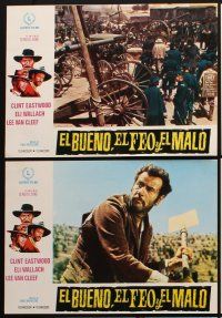 3y023 GOOD, THE BAD & THE UGLY 12 Spanish LCs R70s Clint Eastwood, Eli Wallach, Sergio Leone