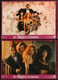 3y055 WITCHES OF EASTWICK 12 Spanish LCs '87 Jack Nicholson, Cher, Susan Sarandon, Pfeiffer!