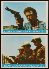 3y032 MAGNUM FORCE 3 Yugoslavian LCs '73 Clint Eastwood is Dirty Harry pointing his huge gun!