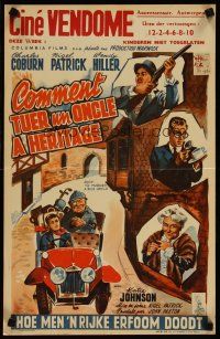 4a440 HOW TO MURDER A RICH UNCLE Belgian '57 Charles Coburn, completely different artwork!