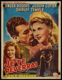 4a444 I'LL BE SEEING YOU Belgian '45 art of Ginger Rogers, Joseph Cotten & Shirley Temple!