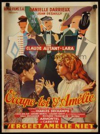 4a447 KEEP AN EYE ON AMELIA Belgian '49 Occupe-toi D'Amelie, art of Danielle Darrieux & Desailly!