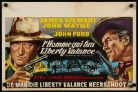 4a463 MAN WHO SHOT LIBERTY VALANCE Belgian '62 John Ford, art ot John Wayne & James Stewart