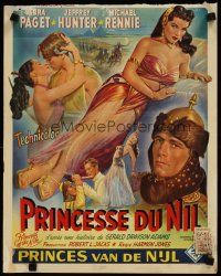 4a485 PRINCESS OF THE NILE Belgian '54 sexy full-length art of barely-dressed young Debra Paget!