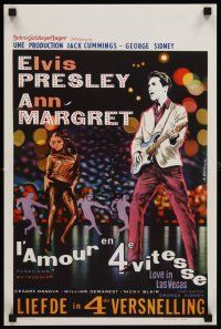 4a538 VIVA LAS VEGAS Belgian '64 different art of Elvis Presley & sexy Ann-Margret!