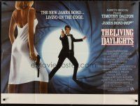 4a336 LIVING DAYLIGHTS British quad '87 Timothy Dalton as James Bond & sexy Maryam d'Abo with gun!