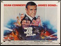 4a354 NEVER SAY NEVER AGAIN British quad '83 art of Sean Connery as James Bond 007 by Obrero!