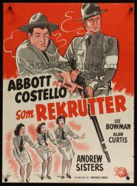 4a554 BUCK PRIVATES Danish '49 Bud Abbott & Lou Costello at the front!
