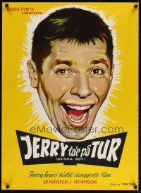 4a571 GEISHA BOY Danish R70s wacky close-up artwork of screwy Jerry Lewis!
