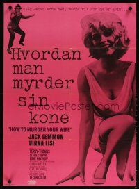 4a577 HOW TO MURDER YOUR WIFE Danish '65 Jack Lemmon, sexy Virna Lisi, the most sadistic comedy!