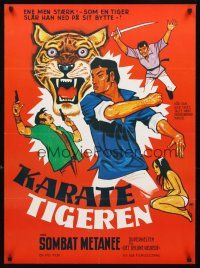 4a579 KARATE TIGEREN Danish '77 Sombat Metanee, wild Lundvald karate action art!