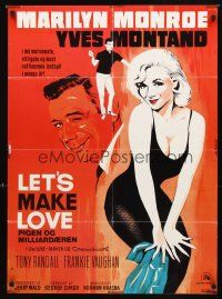 4a583 LET'S MAKE LOVE Danish R70s Stilling art of sexy Marilyn Monroe & Yves Montand!