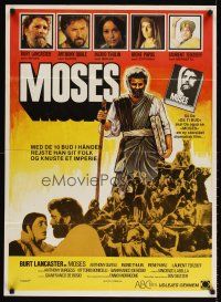 4a598 MOSES Danish '74 religious Burt Lancaster, a man of wisdom & strength crushed an empire!