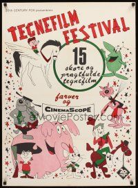 4a636 TEGNEFILM FESTIVAL Danish '70s great Ole art of many cartoon characters!