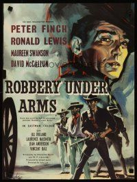 4a311 ROBBERY UNDER ARMS English half crown '57 great art of cowboys & Peter Finch!