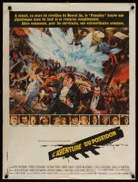 4a206 POSEIDON ADVENTURE French 23x32 '73 art of Hackman & Stevens escaping by Mort Kunstler!