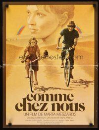 4a239 OLYAN MINT OTTHON French 15x21 '78 great artwork of father & daughter on bicycles!