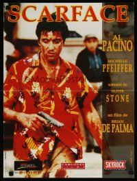 4a243 SCARFACE French 15x21 R80s bloody Al Pacino as Tony Montana w/gun!