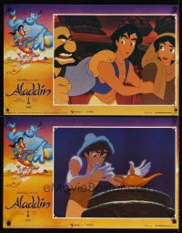 4a258 ALADDIN 8 Italian photobustas '92 classic Walt Disney Arabian fantasy cartoon!