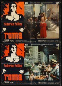 4a273 FELLINI'S ROMA set of 4 Italian photobustas '72 Italian Federico, fall of the Roman Empire!