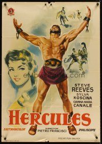 4a145 HERCULES Spanish R62 great artwork of the world's mightiest man Steve Reeves!