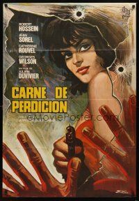 4a146 HIGHWAY PICKUP Spanish '63 Julien Duvivier, Carlos Escobar art of pretty Catherine Rouvel with gun!