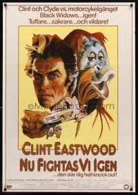 4a162 ANY WHICH WAY YOU CAN Swedish '80 cool artwork of Clint Eastwood & Clyde by Bob Peak!