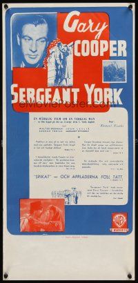 4a187 SERGEANT YORK Swedish stolpe '42 images of Gary Cooper, Howard Hawks directed!