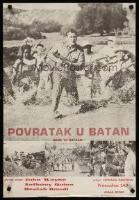 4a073 BACK TO BATAAN Yugoslavian '60s John Wayne & Anthony Quinn in WWII action!