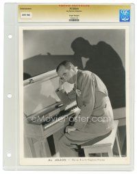 4b074 AL JOLSON slabbed 8x10 still '30s great smiling c/u of the legendary star sitting at piano!