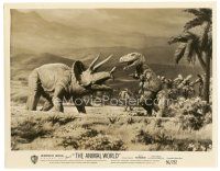 4b086 ANIMAL WORLD 8x10 still '56 Ray Harryhausen & Willis O'Brien fx image of T-Rex & Triceratops