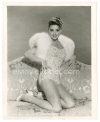 4b098 ANNA MARIA ALBERGHETTI 8x10 still '57 in sexy skimpy lace & fur from Ten Thousand Bedrooms!