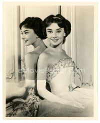 4b106 AUDREY HEPBURN 8x10 still '57 beautiful portrait by mirror from Love in the Afternoon!