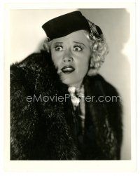 4b138 BETTY COMPSON 8x10 still '36 great terrified c/u in fur from Killer at Large by M.B. Paul!