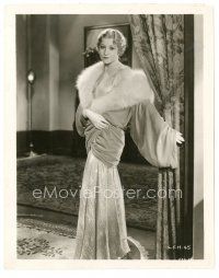 4b137 BETTY COMPSON 8x10 still '31 full-length in great dress & fur from The Lady Refuses!