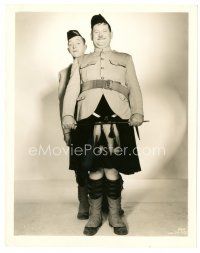 4b149 BONNIE SCOTLAND 8x10 still '35 great c/u of Stan Laurel & Oliver Hardy in uniform w/ kilts!