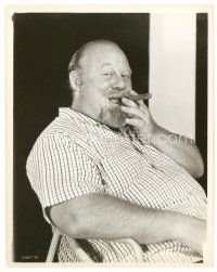 4b164 BURL IVES 8x10 still '56 c/u of the actor smoking cigar when filming The Power and the Prize!