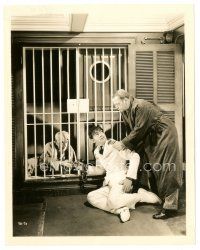 4b189 CHINA SEAS 8x10 still '35 Wallace Beery grabs Clark Gable helping Lewis Stone behind bars!