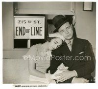 4b211 DAMES 7.5x8 still '34 c/u of Dick Powell & Ruby Keeler sleeping at the end of the line!