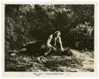 4b224 DICK TURPIN 8x10 still '35 Victor McLaglen in the forest kneeling over his fallen horse!