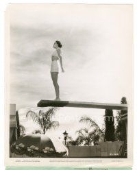 4b230 DOLORES DEL RIO 8x10 still '35 great far shot about to jump from diving board at home!