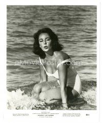 4b258 ELIZABETH TAYLOR 8x10 still '55 close up in sexy swimsuit from Suddenly Last Summer!