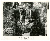 4b289 FLY 8x10 still '58 classic scene of Vincent Price & Herbert Marshall by spider web!