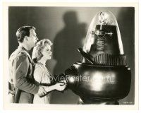 4b296 FORBIDDEN PLANET 8x10 still '56 Anne Francis & Leslie Nielsen close up with Robby the Robot!