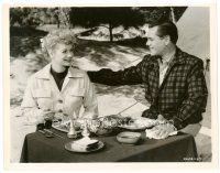 4b299 FOREVER DARLING 7.75x10 still '56 close up of Desi Arnaz & Lucille Ball camping at Yosemite!