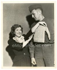 4b352 GRACIE ALLEN 8x10 radio still '30s giving Ben Gage the baby sweater she knitted for him!