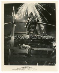 4b347 GORILLA AT LARGE 8x10 still '54 great image of the wacky ape carrying Anne Bancroft!