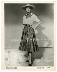 4b349 GRACE KELLY 8x10 still '54 full-length portrait modeling dress & hat from Green Fire!