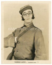 4b356 GRANDMA'S BOY 8x10 still '22 great close portrait of Harold Lloyd in wacky costume!