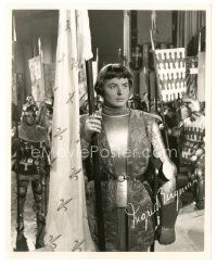 4b425 INGRID BERGMAN 8x10 still '48 great c/u in armor as Joan of Arc with facsimile signature!